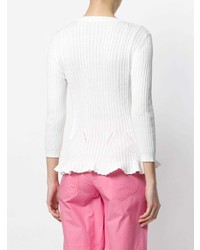 Женский белый свитер с круглым вырезом от Vivetta