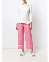 Женский белый свитер с круглым вырезом от Vivetta