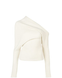 Женский белый свитер с круглым вырезом от Roberto Cavalli