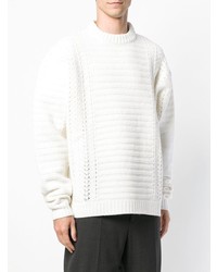 Мужской белый свитер с круглым вырезом от Jil Sander