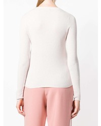 Женский белый свитер с круглым вырезом от Roberto Collina