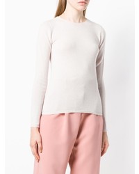 Женский белый свитер с круглым вырезом от Roberto Collina