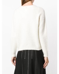 Женский белый свитер с круглым вырезом от Sport Max Code