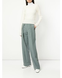 Женский белый свитер с круглым вырезом от Lemaire