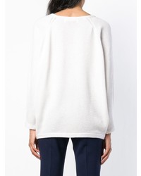 Женский белый свитер с круглым вырезом от Lamberto Losani