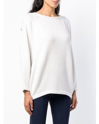 Женский белый свитер с круглым вырезом от Lamberto Losani