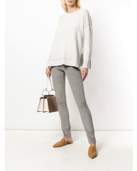 Женский белый свитер с круглым вырезом от Lamberto Losani