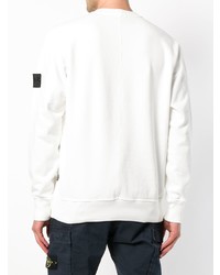 Мужской белый свитер с круглым вырезом от Stone Island Shadow Project