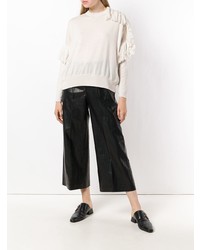 Женский белый свитер с круглым вырезом от Nude