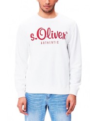 Мужской белый свитер с круглым вырезом от s.Oliver