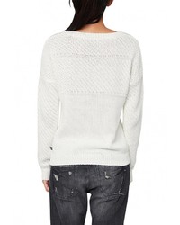 Женский белый свитер с круглым вырезом от s.Oliver Denim