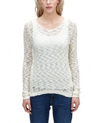 Женский белый свитер с круглым вырезом от s.Oliver Denim