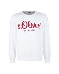 Мужской белый свитер с круглым вырезом от s.Oliver