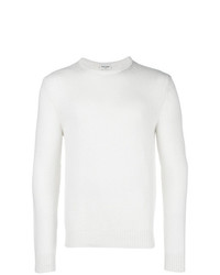 Мужской белый свитер с круглым вырезом от Saint Laurent