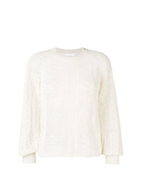 Женский белый свитер с круглым вырезом от See by Chloe