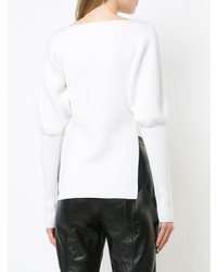 Женский белый свитер с круглым вырезом от Khaite