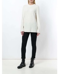 Женский белый свитер с круглым вырезом от Belstaff