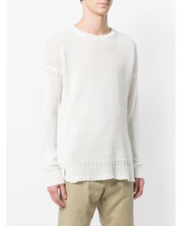 Мужской белый свитер с круглым вырезом от Roberto Collina