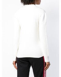 Женский белый свитер с круглым вырезом от Paco Rabanne