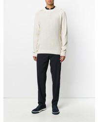 Мужской белый свитер с круглым вырезом от Maison Flaneur