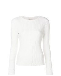 Женский белый свитер с круглым вырезом от Simon Miller