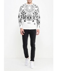 Мужской белый свитер с круглым вырезом от Sixth June