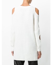 Женский белый свитер с круглым вырезом от Zoe Jordan