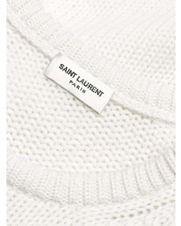 Мужской белый свитер с круглым вырезом от Saint Laurent