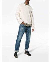 Мужской белый свитер с круглым вырезом от Our Legacy