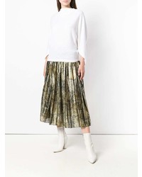 Женский белый свитер с круглым вырезом от Chalayan