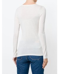 Женский белый свитер с круглым вырезом от N.Peal
