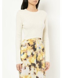 Женский белый свитер с круглым вырезом от Georgia Alice