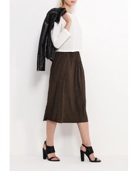 Женский белый свитер с круглым вырезом от Sweewe