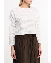 Женский белый свитер с круглым вырезом от Sweewe