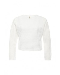 Женский белый свитер с круглым вырезом от Sweewe