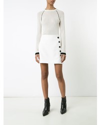 Женский белый свитер с круглым вырезом от Misha Nonoo