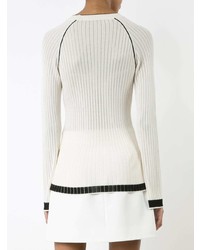 Женский белый свитер с круглым вырезом от Misha Nonoo