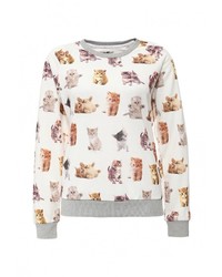 Женский белый свитер с круглым вырезом от Taya