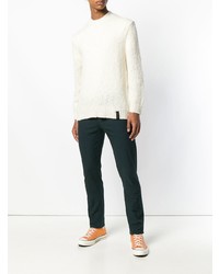 Мужской белый свитер с круглым вырезом от Kenzo