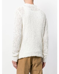 Мужской белый свитер с круглым вырезом от Our Legacy