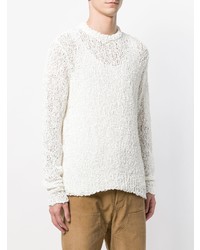 Мужской белый свитер с круглым вырезом от Our Legacy