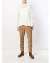 Мужской белый свитер с круглым вырезом от Our Legacy