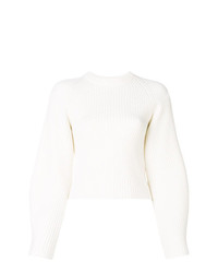 Женский белый свитер с круглым вырезом от Theory
