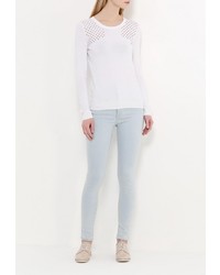 Женский белый свитер с круглым вырезом от Tom Farr