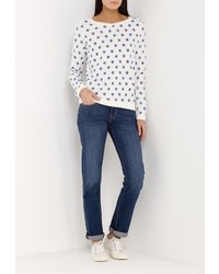 Женский белый свитер с круглым вырезом от Tom Tailor Denim