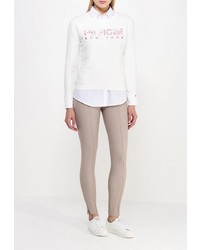 Женский белый свитер с круглым вырезом от Tommy Hilfiger