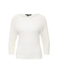 Женский белый свитер с круглым вырезом от Top Secret