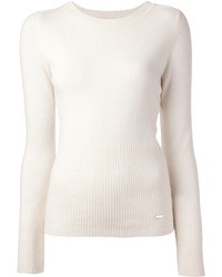 Женский белый свитер с круглым вырезом от Tory Burch