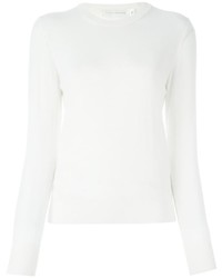 Женский белый свитер с круглым вырезом от Victoria Beckham