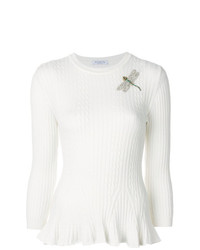 Женский белый свитер с круглым вырезом от Vivetta